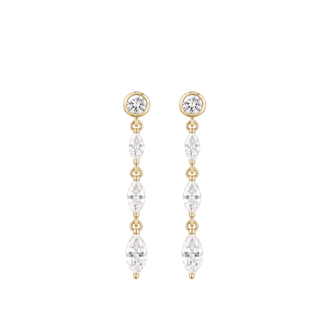 Pendientes triples Luna Glow | Oro