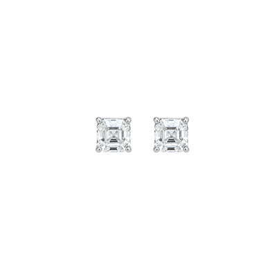 Asscher-Schliff-Ohrstecker | Silber