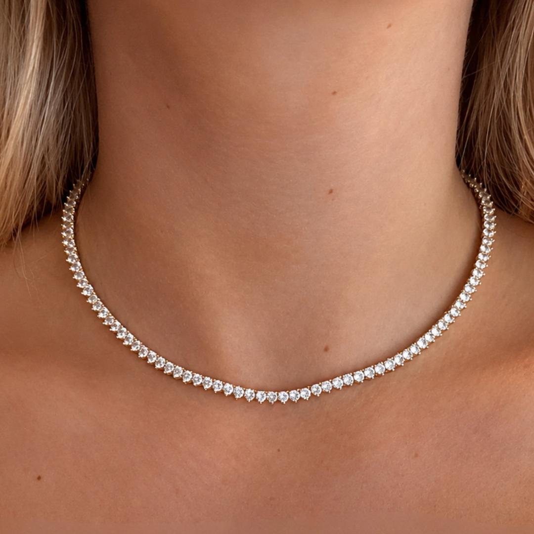Collar Tenis 3 Saltos 3mm | Plata