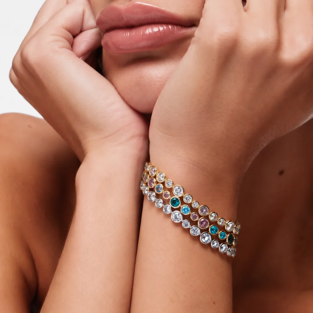 pulsera de bisel grueso | Multicolor