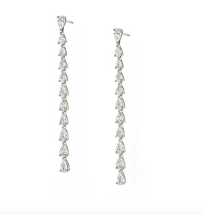 Pendientes de diamantes de larga duración | Plata