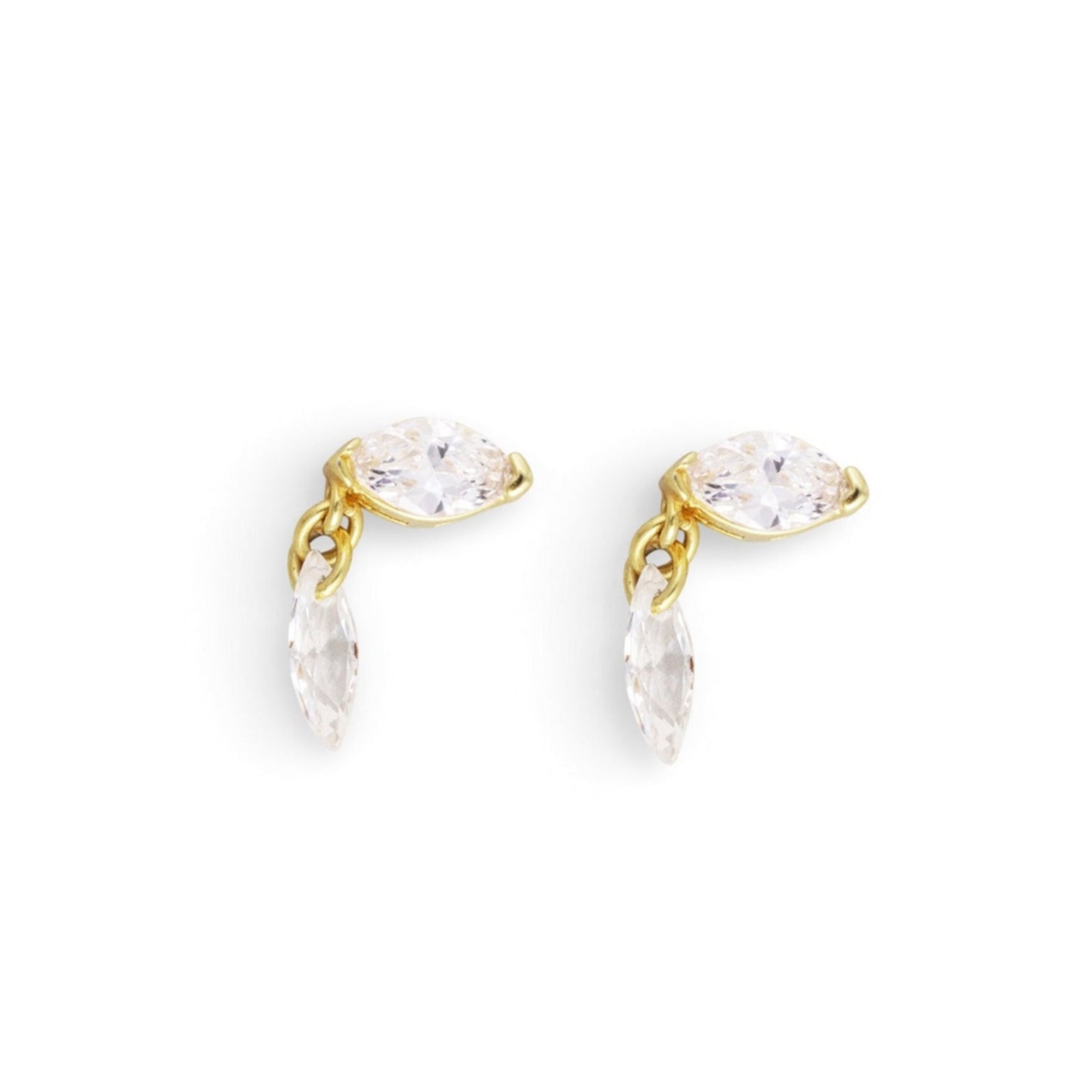 gouden steentjes studs met hangende steen voor dames, the it list, 