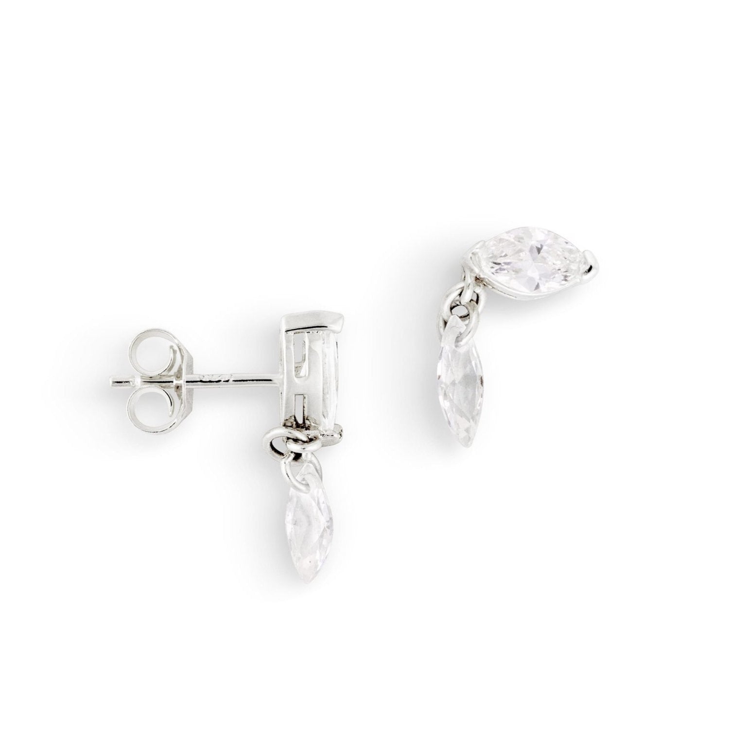  marquise vorm  oorbellen, zilver, peervormig, the it list