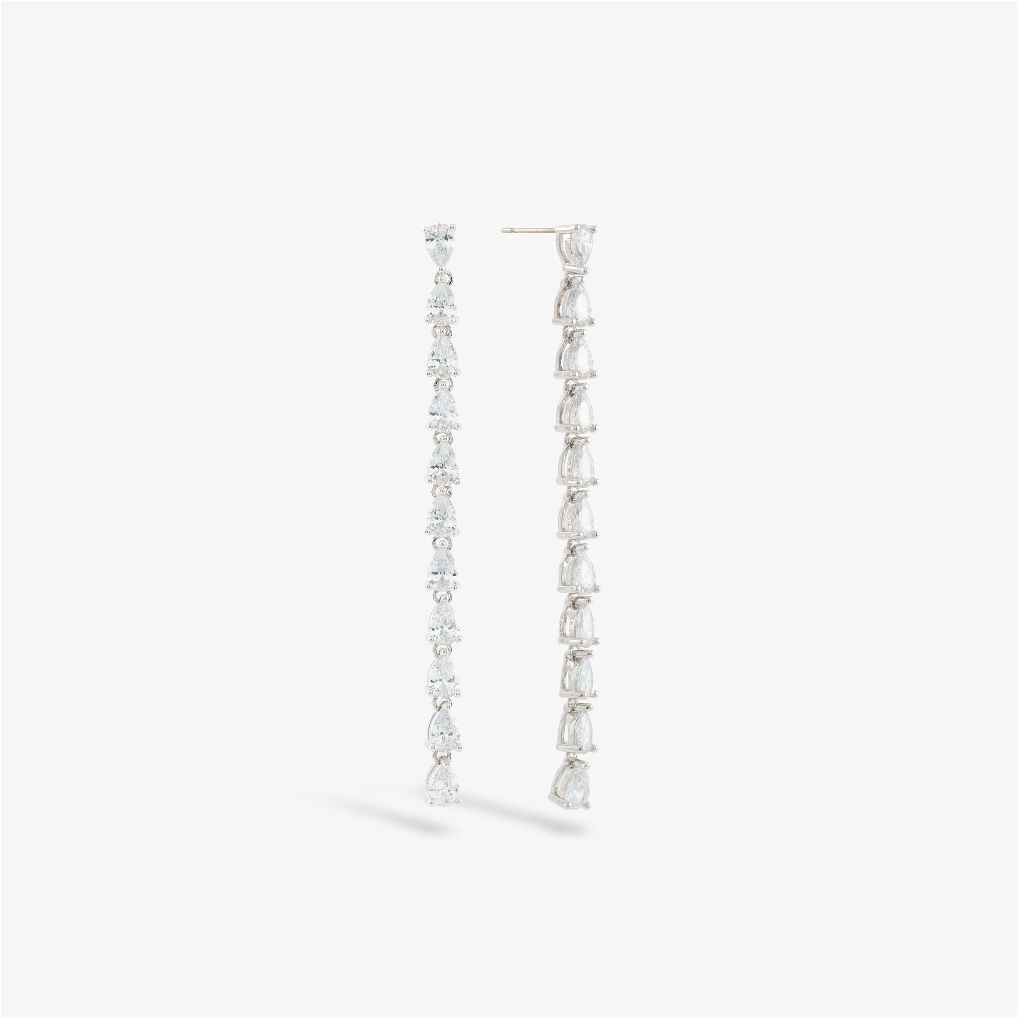 Boucles d'oreilles en diamant The Long Need-Zilver