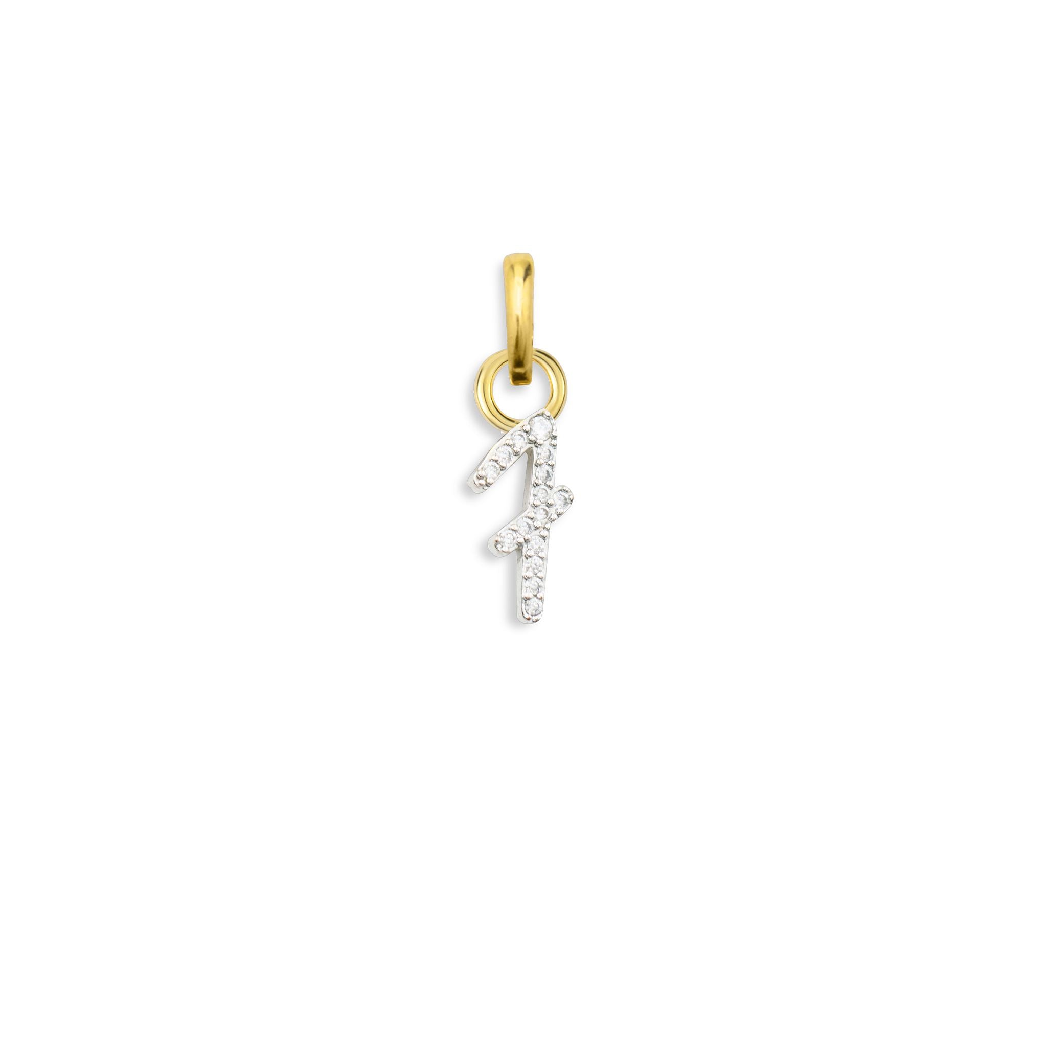 The Diamond Number Charm - Goud