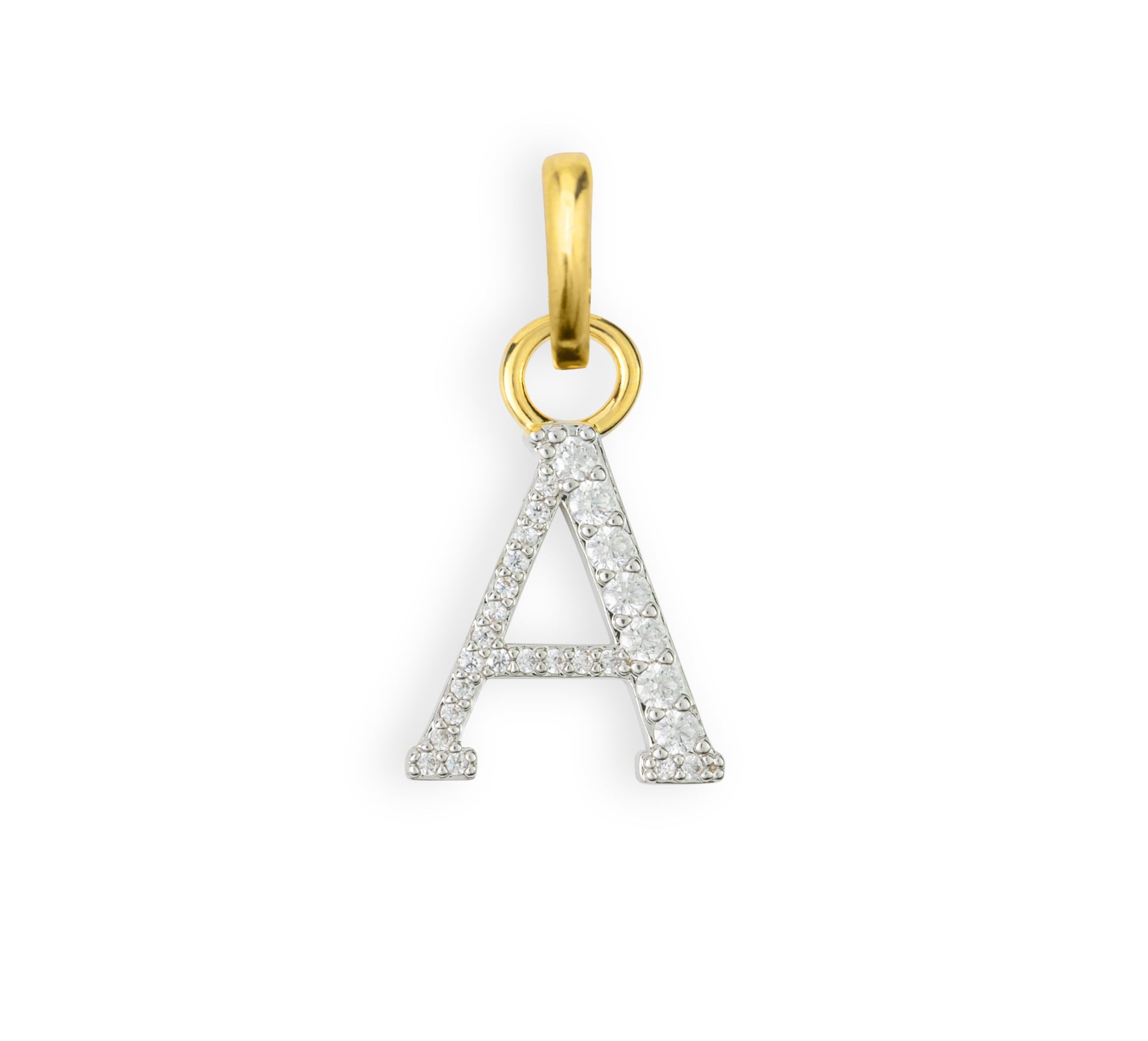 The Diamond Letter Charm - Goud