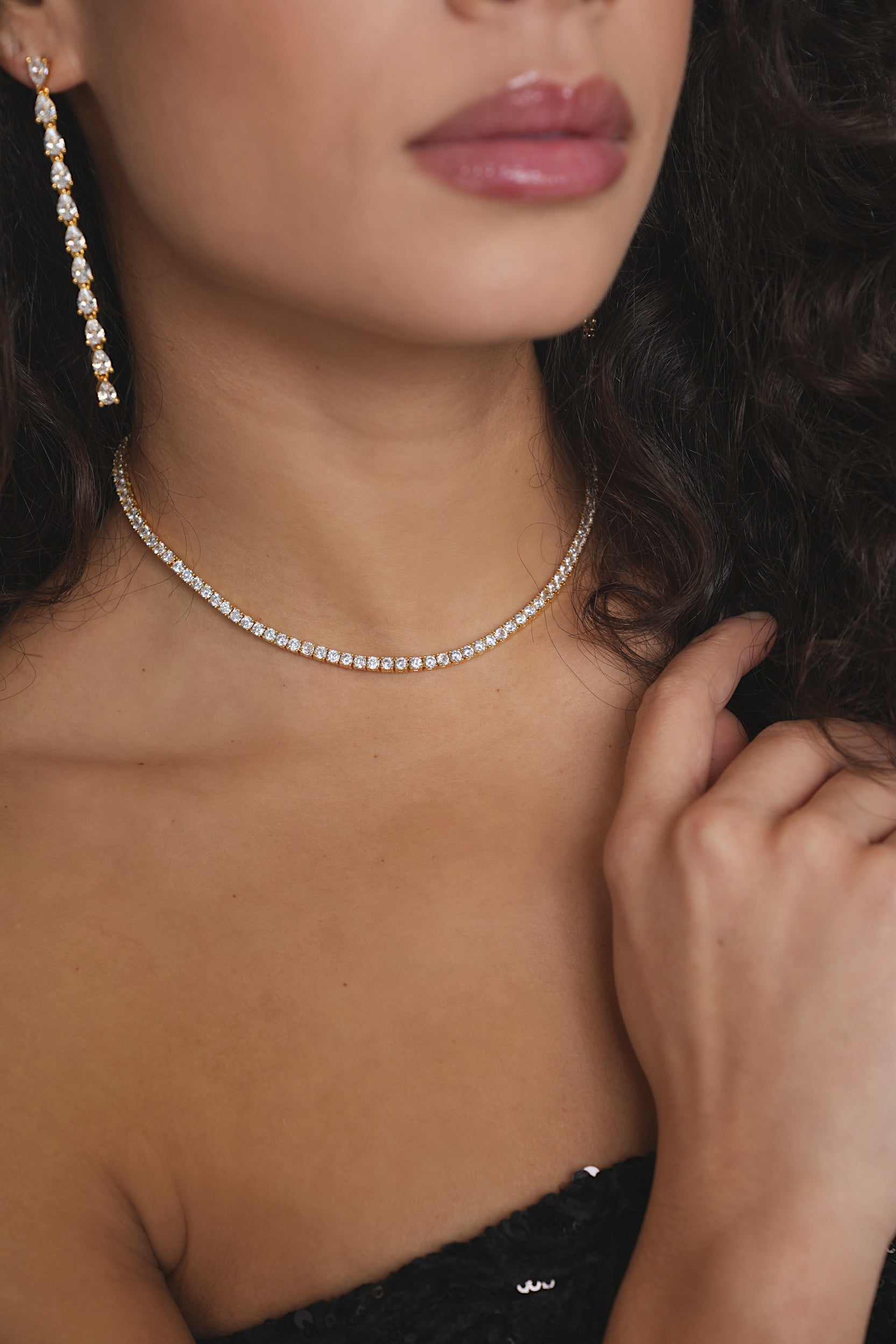 Boucles d'oreilles en diamant The Long Need-Goud